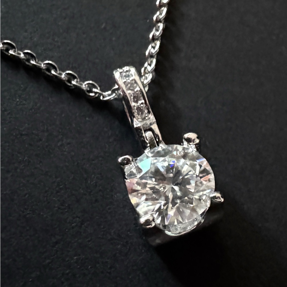 Moissanite Silver Pendant Necklace